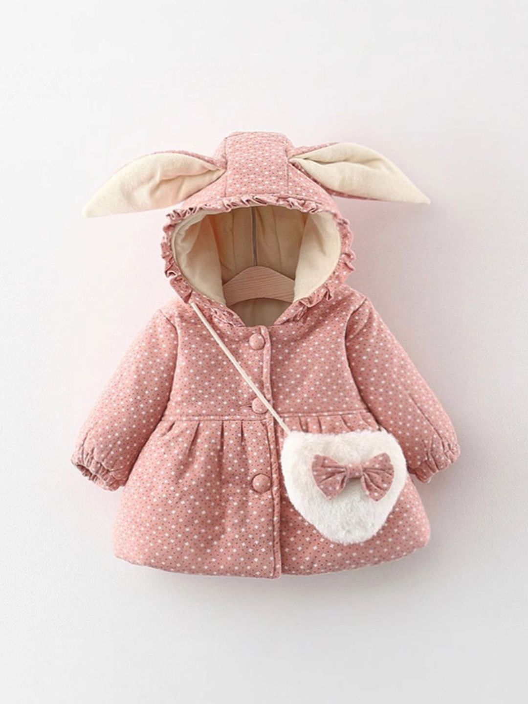 YK Girls Hooded Polka Dots Sherpa Jacket-picture-45