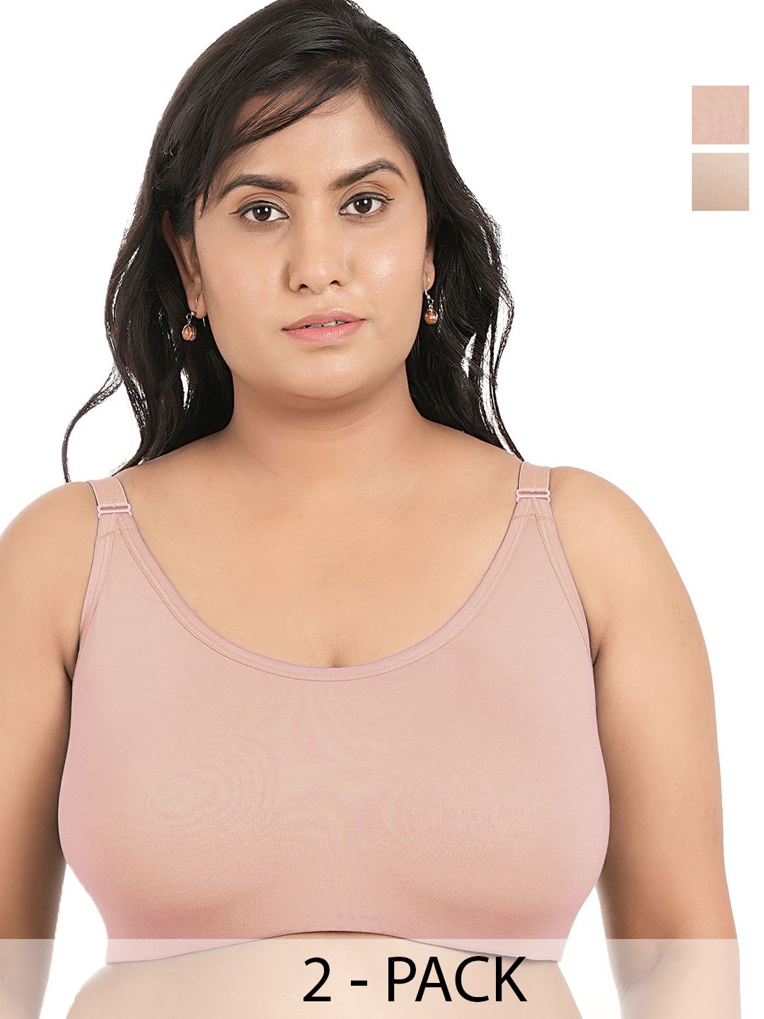 elina Women Pack of 2 Full Coverage Lightly Padded Cotton Minimizer Bra-picture-23