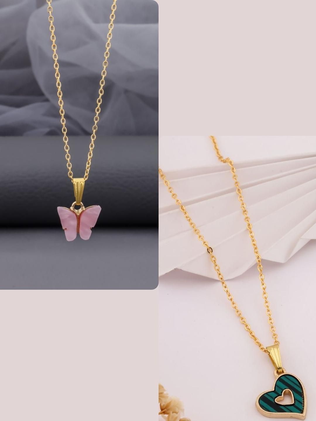 DressBerry Gold-Plated Brass Artificial Beads Minimal Necklace-image-27