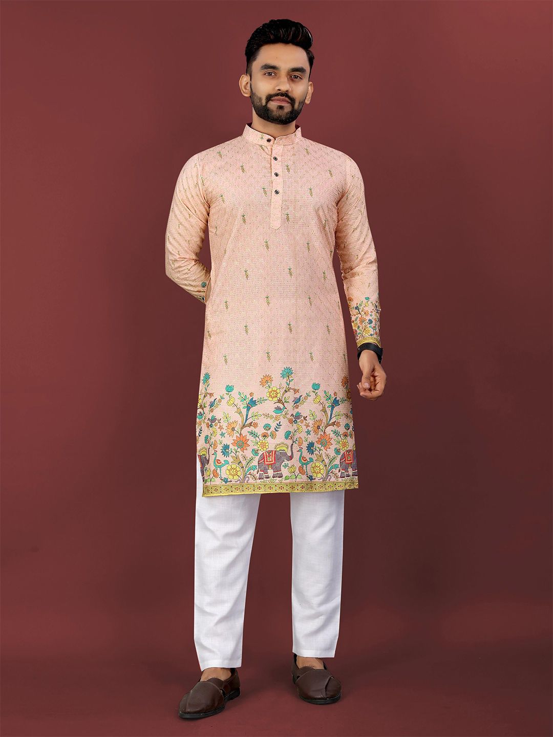 CHARLOTTE GRACIOUS Men Ethnic Motifs Printed Embroidered Kurta-picture-27