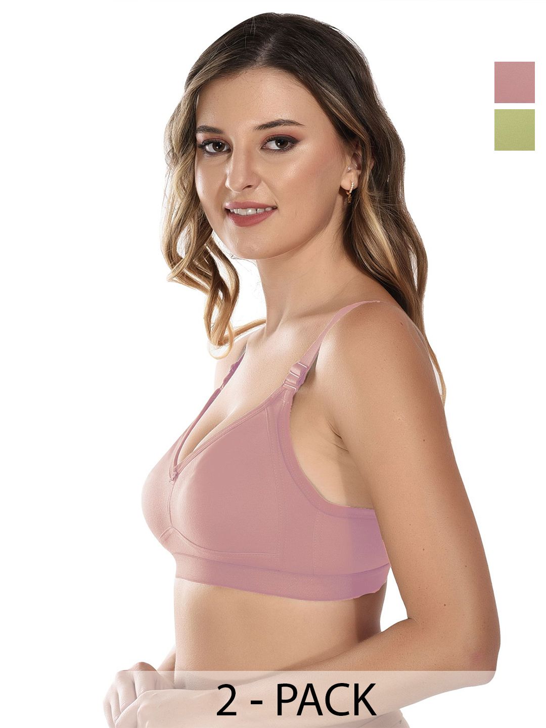 elina Pack Of 2 Full Coverage Seamless Dry Fit Cotton Minimizer Bra-picture-17