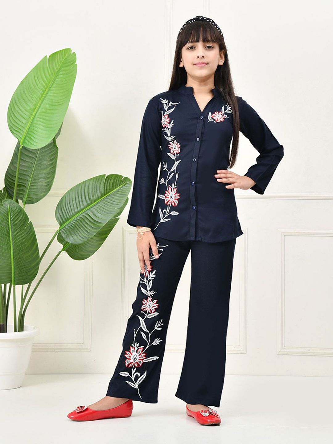 BAESD Girls Embroidered Long Sleeves Pure Cotton Shirt With Trousers-picture-11