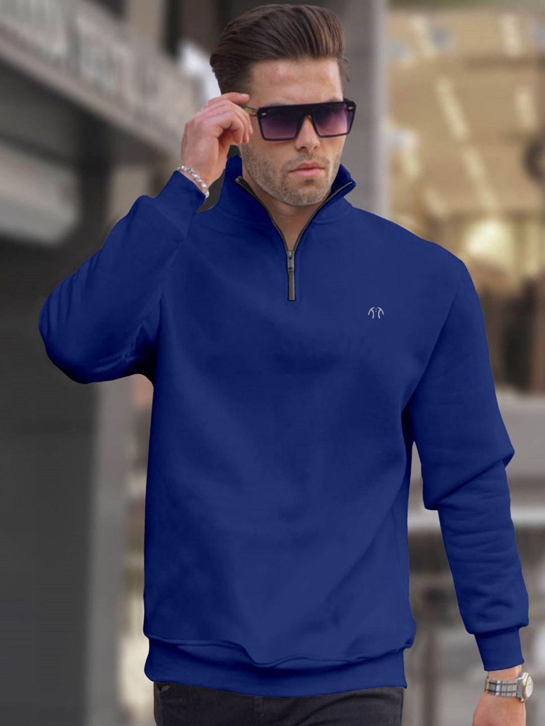 Triptee Men Solid High Neck Full Sleeve Sweatshirt-picture-11