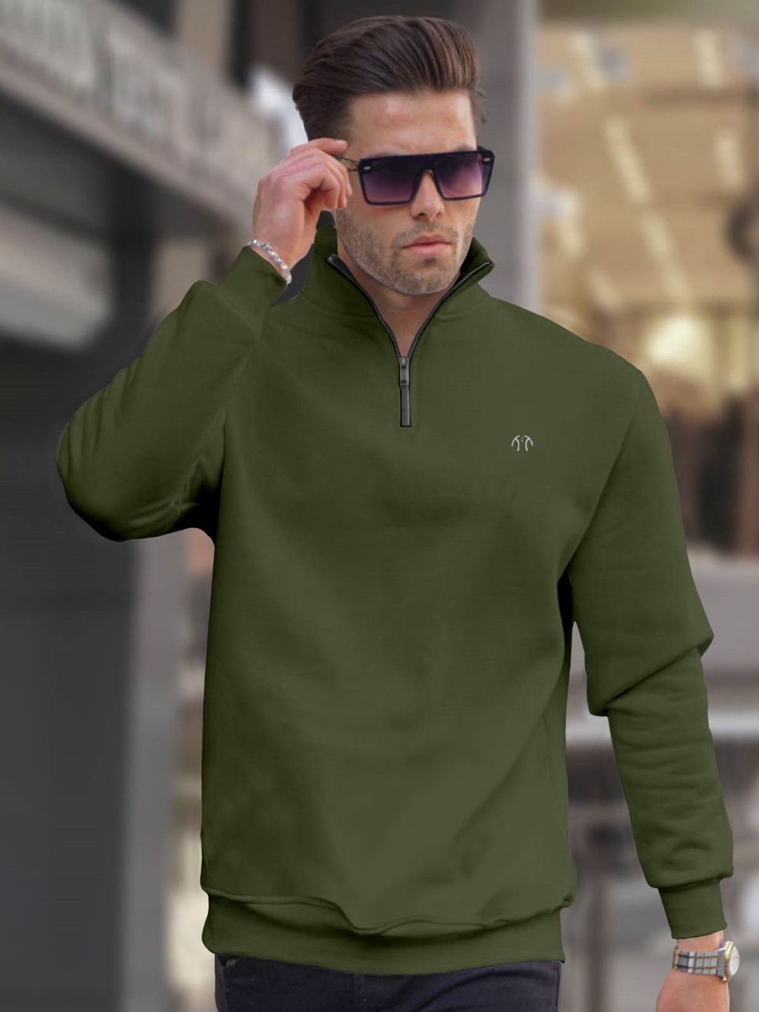 Triptee Men High Neck Pullover Sweatshirt-picture-28