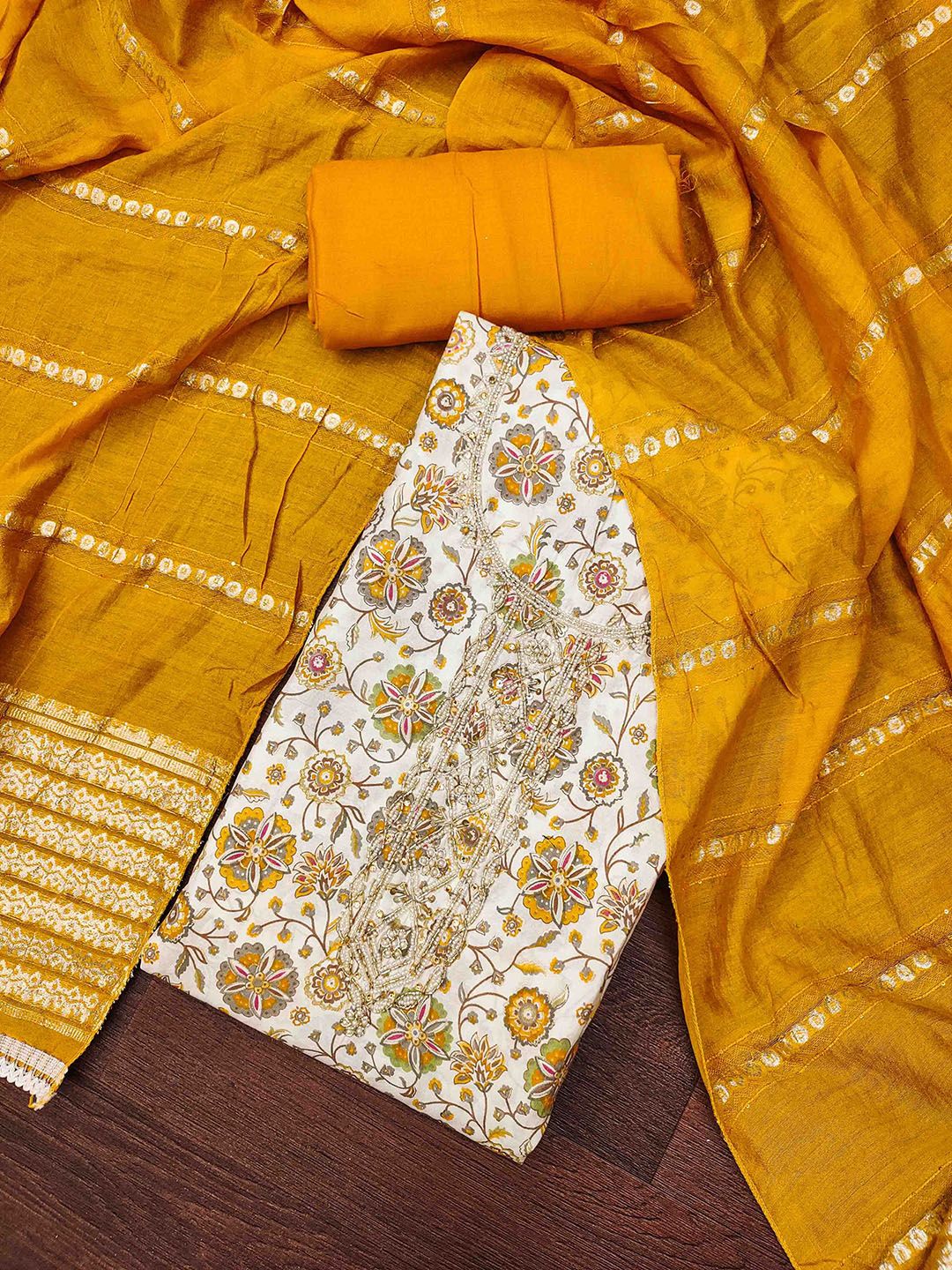 Blissta Printed Unstitched Dress Material-picture-40