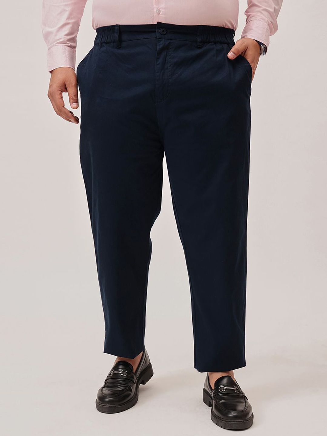 UNSTD Men Plus Size Urban Slim Regular Fit Mid-Rise Cotton Formal Trousers-picture-22