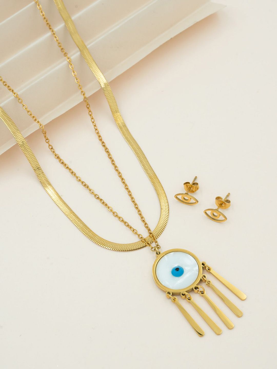 ARTKLIM Women Gold-Plated Evil Eye Jewellery Set-picture-17
