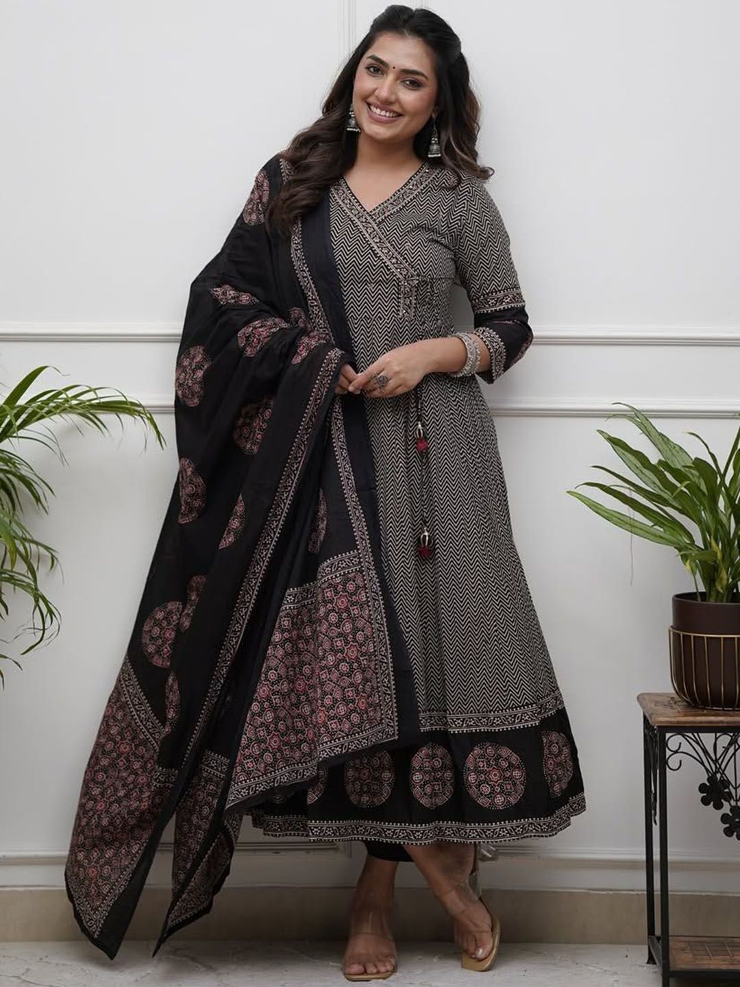 KALINI Women Ethnic Motifs Printed Regular Kurta with Trousers &  Dupatta