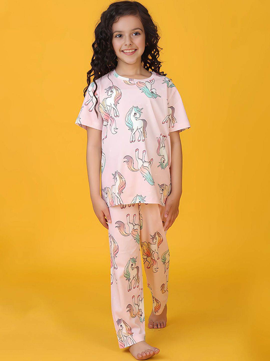 YK Girls Printed Unicorn Star Night suit-picture-19