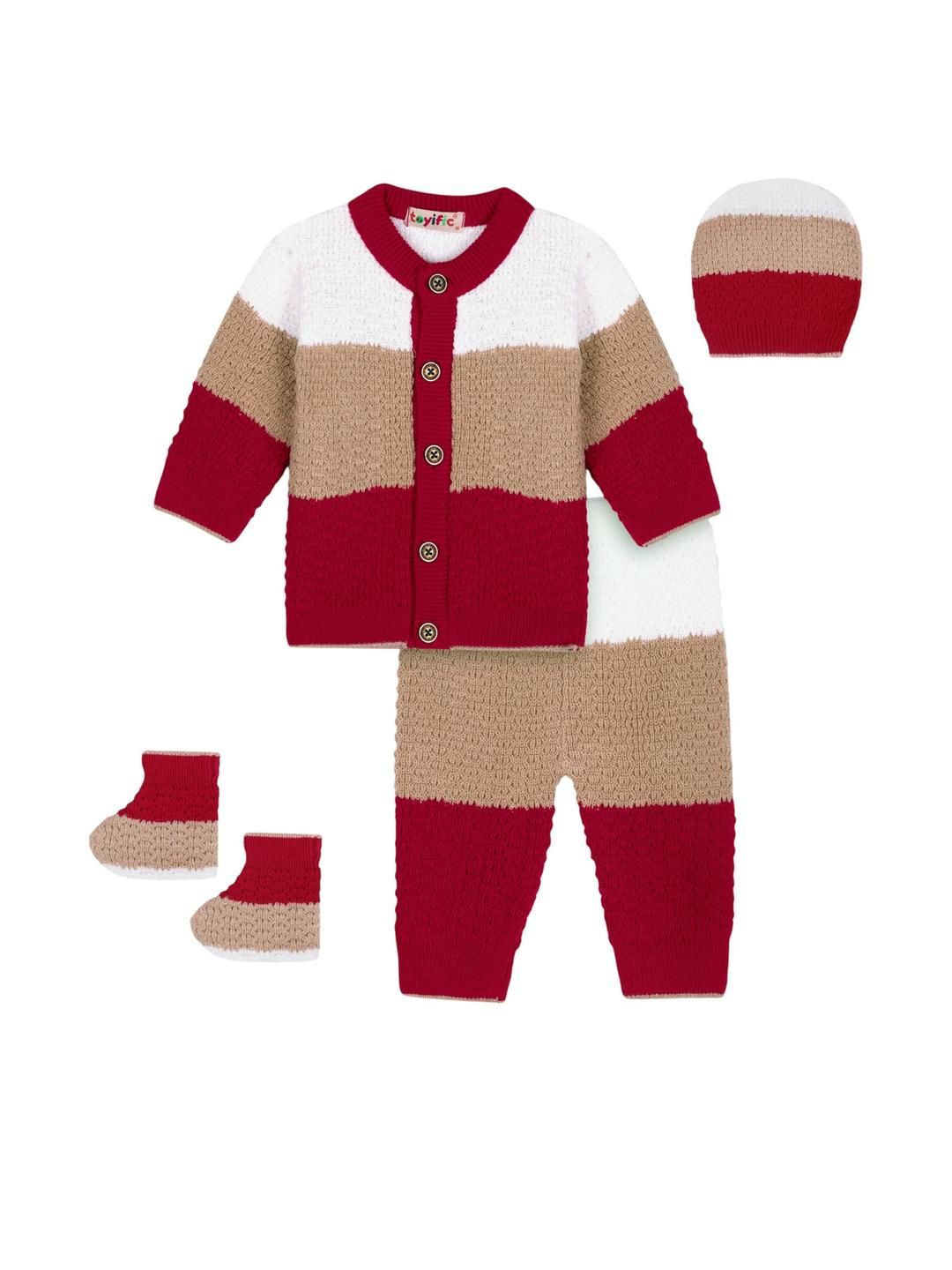 toyific Kids Knitted Woollen Sweaters Set With Booties & Cap-picture-19