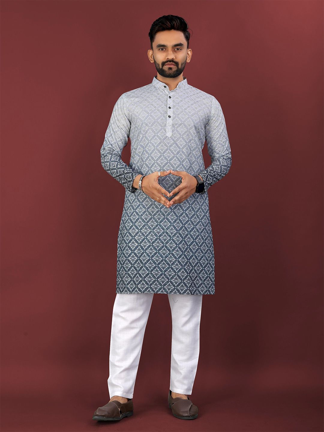 CHARLOTTE GRACIOUS Men Ethnic Motifs Printed Festive Straight Kurta-picture-20