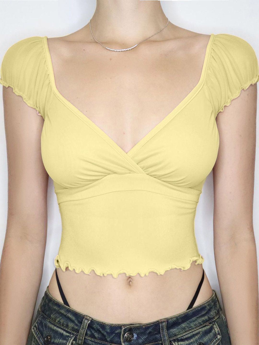 StyleCast Women Sweetheart Neck Fitted Crop Top-picture-21