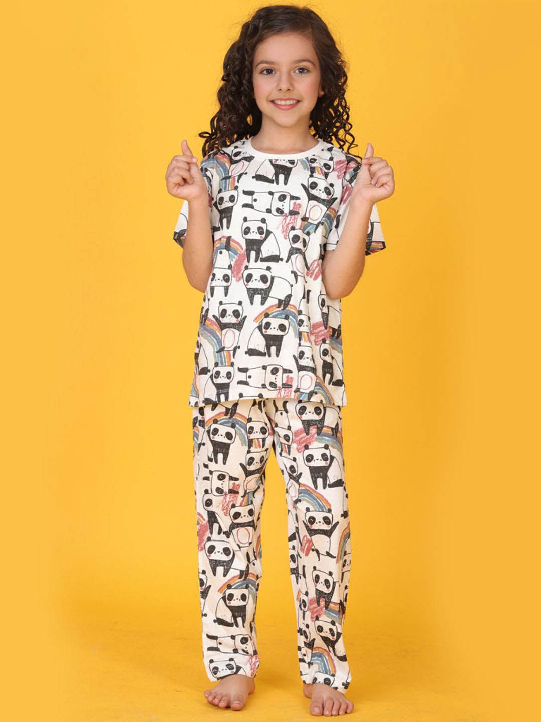 YK Girls Printed Pure Cotton Night suit-picture-34