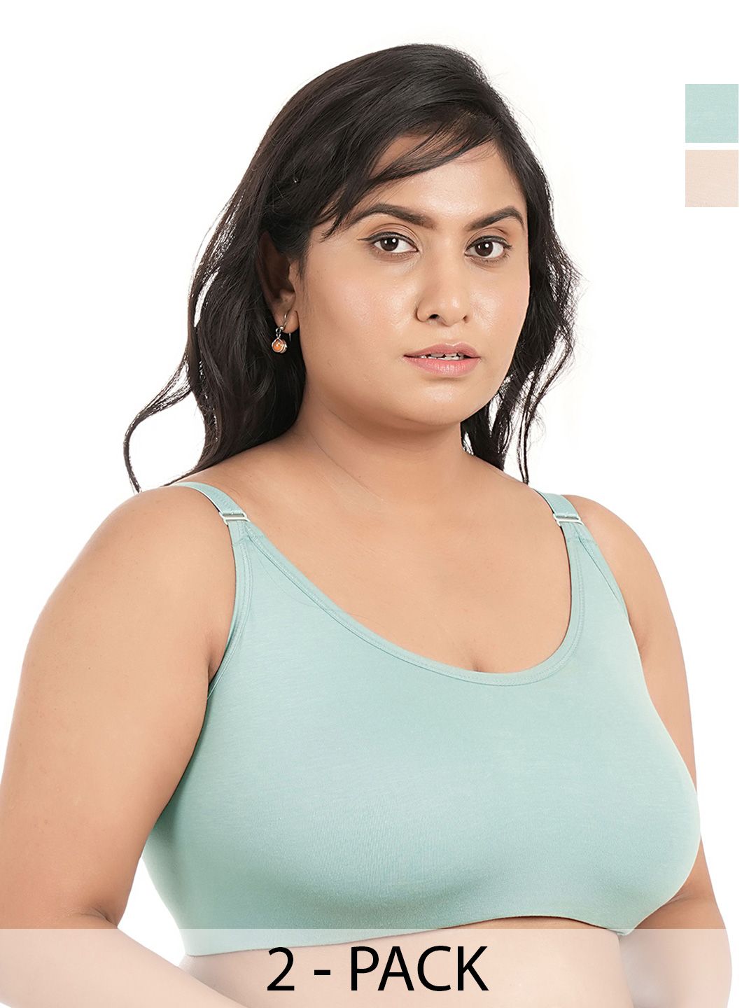 elina Plus Size Pack Of 2 Full Coverage Seamless Dry Fit Cotton Minimizer Bra-picture-27