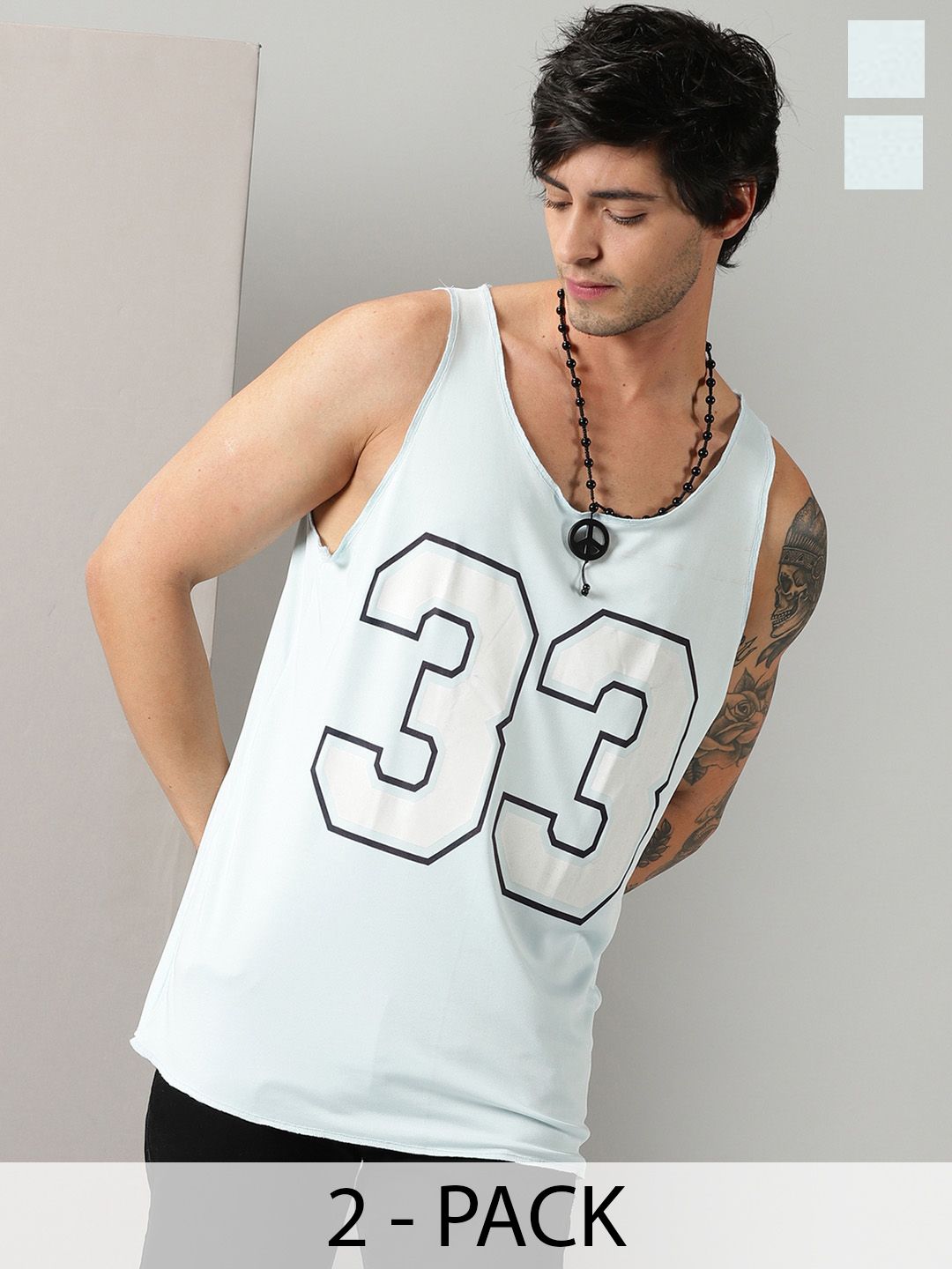 Rodzen Men Pack Of 2 Printed Gym Vests-picture-29