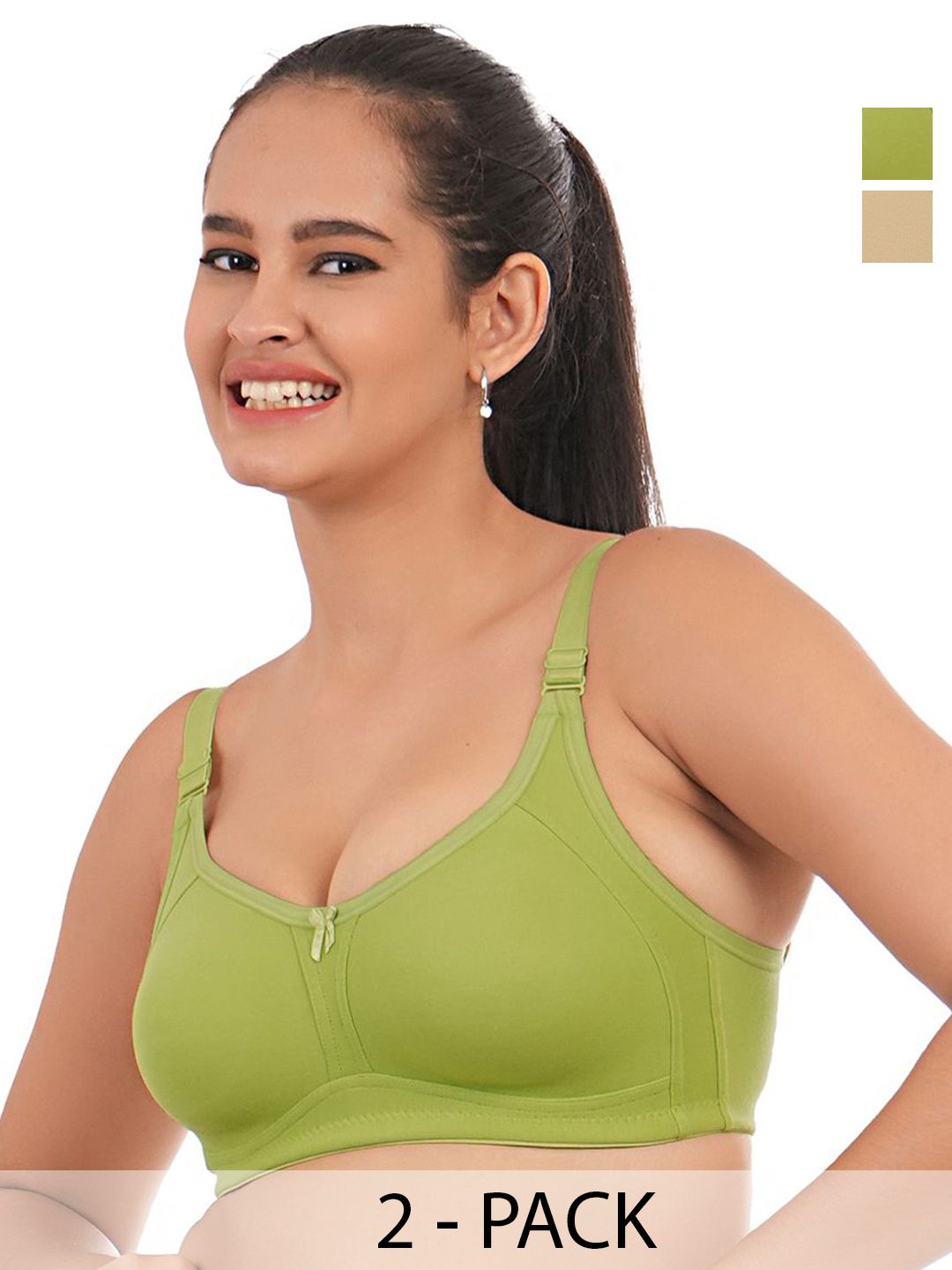 elina Women Pack of 2 Full Coverage Cotton T-shirt Bras