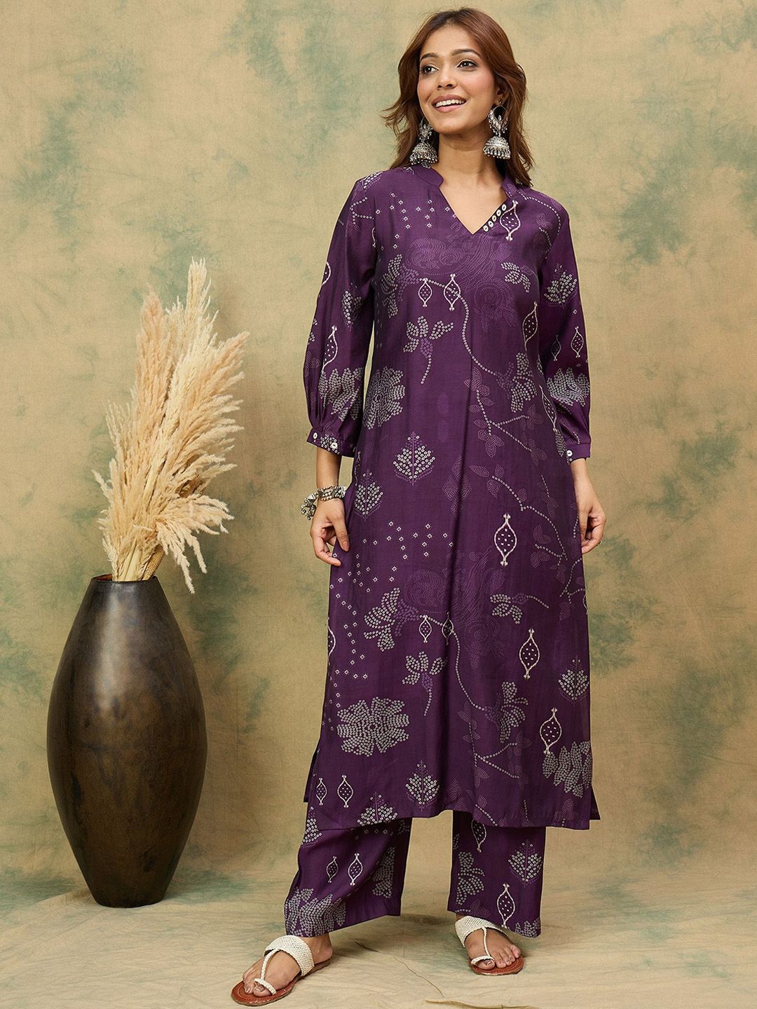 Varanga Women Bandhani Printed Kurta with Trousers