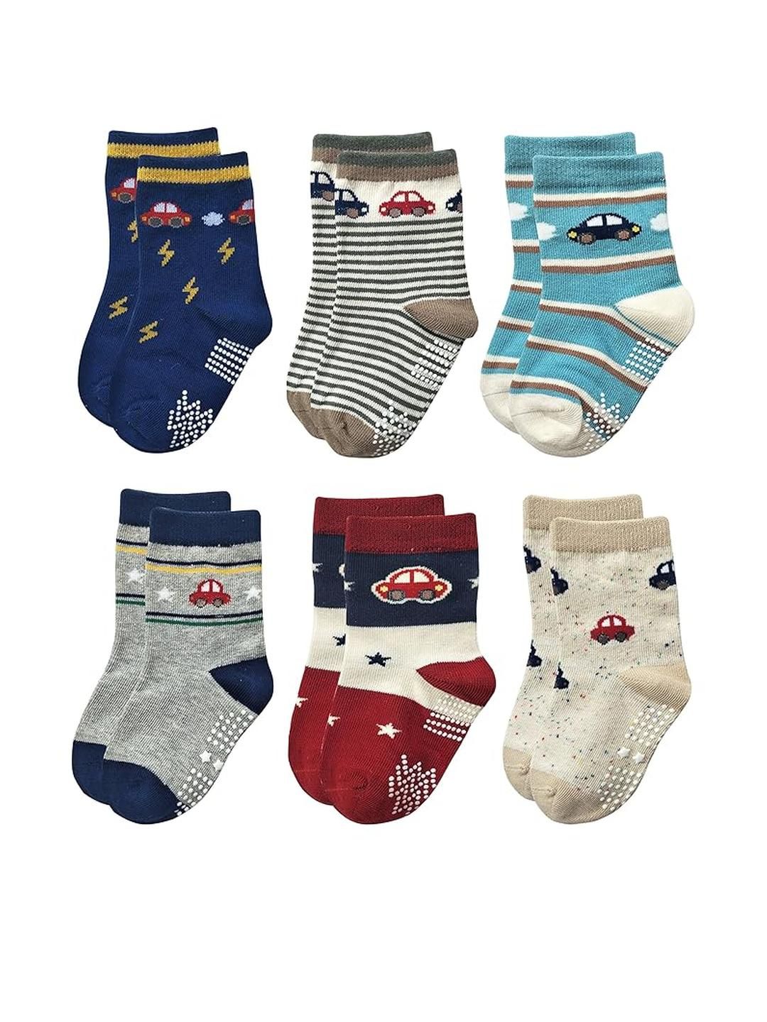 Teri Beri Infants Pack of 6 Non Slip Grip Ankle Socks
