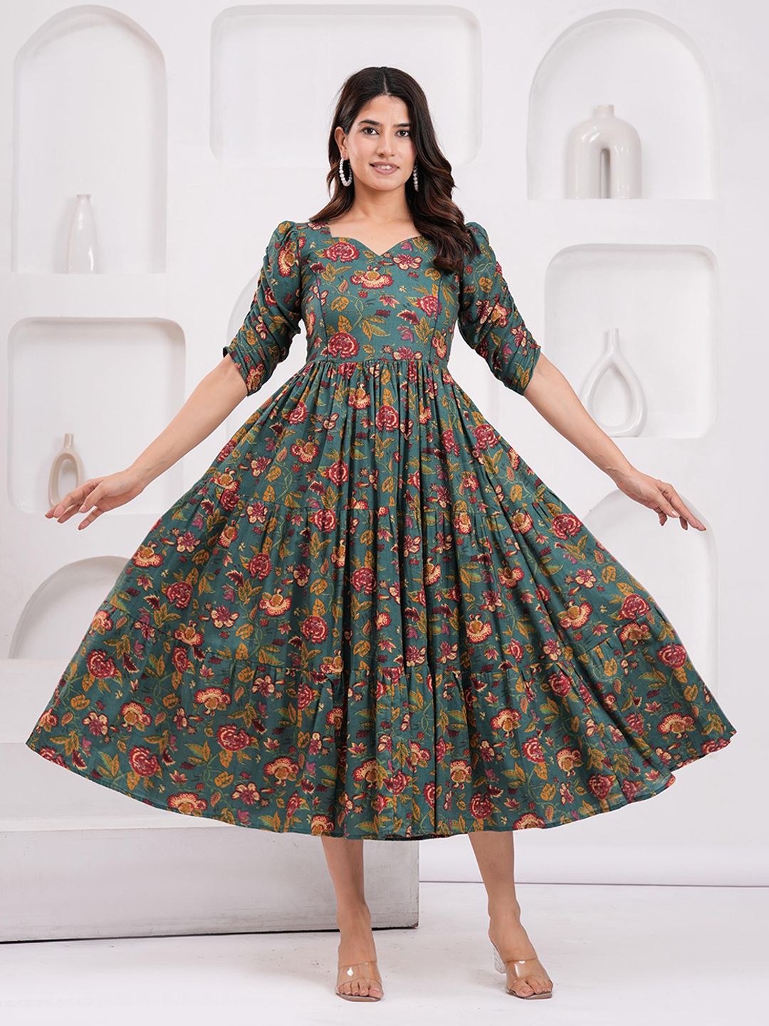 Machla Women Floral Printed Floral Maternity Anarkali Kurta-picture-22