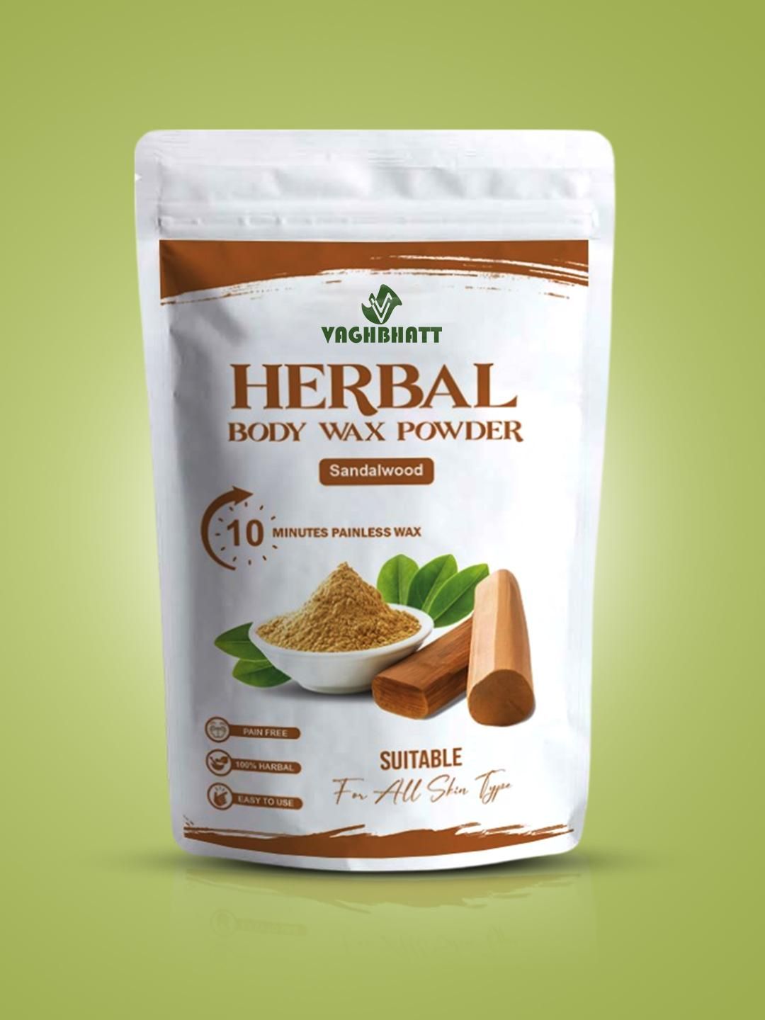 VAGHBHATT Beige Herbal Sandalwood Body Wax Powder-image-22
