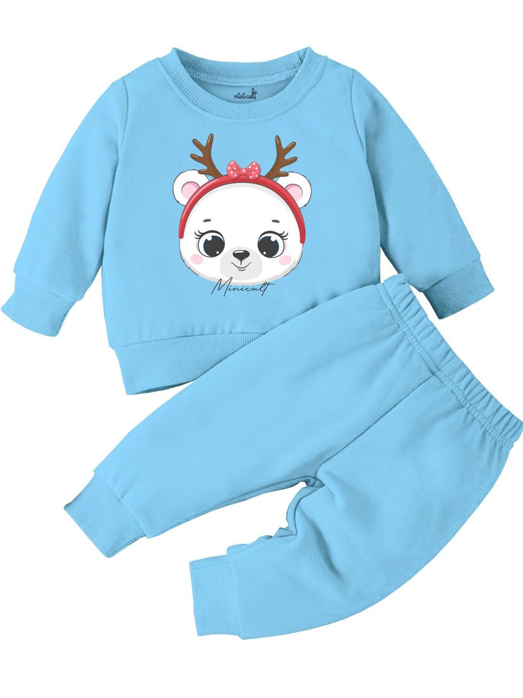 x2o Infants Printed Round Neck Sweatshirt & Trousers-picture-41