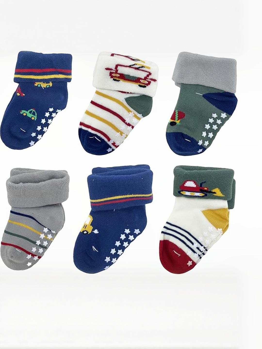 Teri Beri Infants Pack of 6 Non Slip Grip Ankle Socks-picture-21