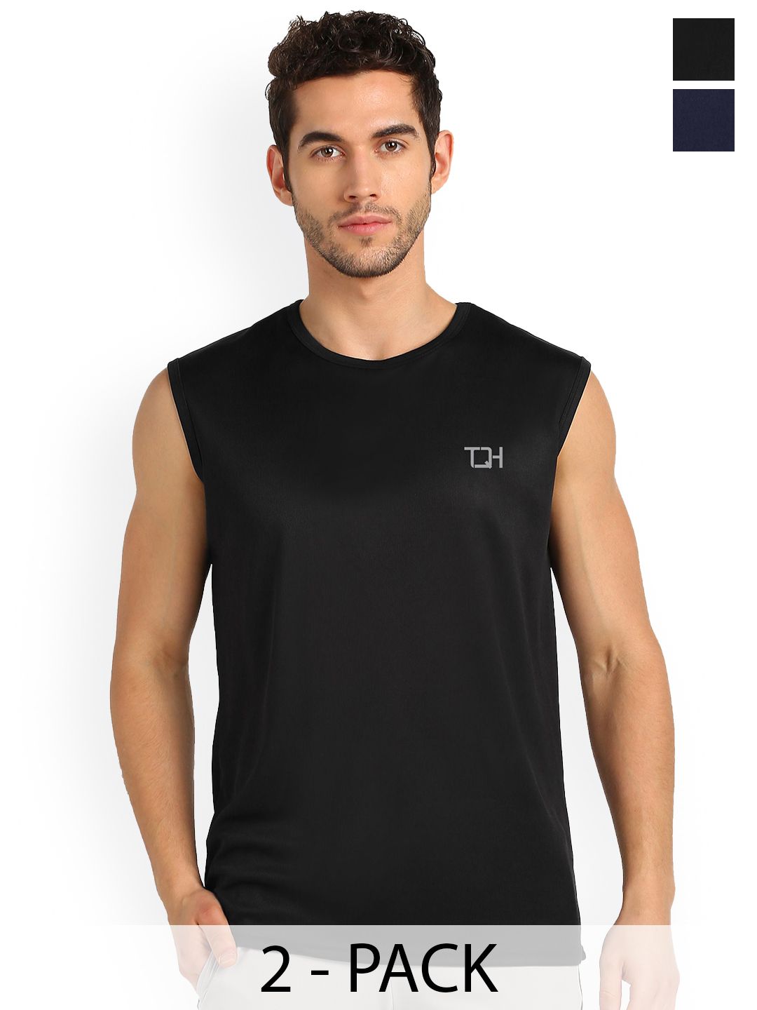 TQH Pack Of 2 Knitted Sleeveless Gym Vest-picture-35