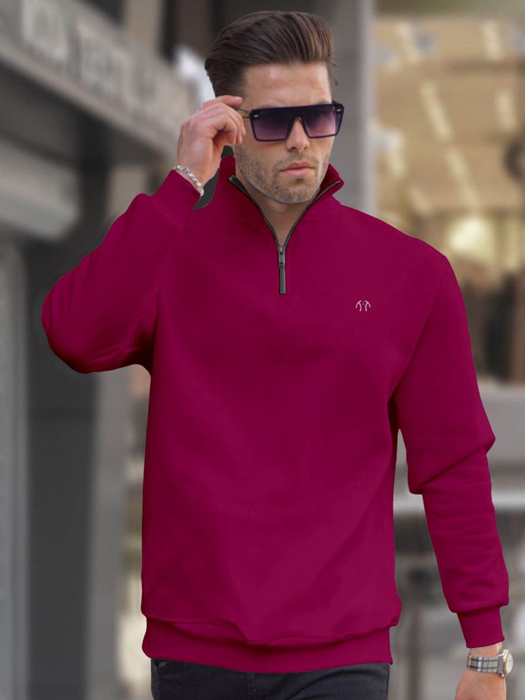 Triptee Men High Neck Full Sleeve Sweatshirt-picture-31