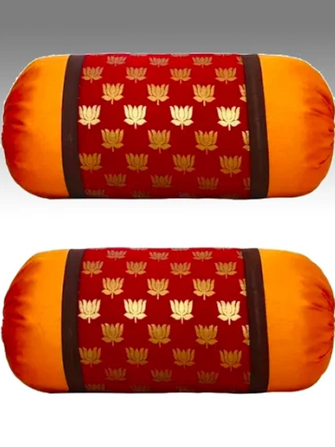 Pink Parrot Pack Of 2 Multicoloured Ethnic Motifs Round Cushion Covers-image-37