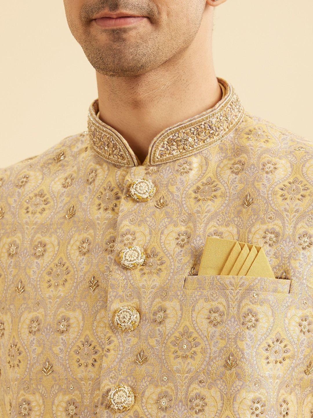 Manyavar Mem Embroidery Moti Work Nehru Jacket-picture-50