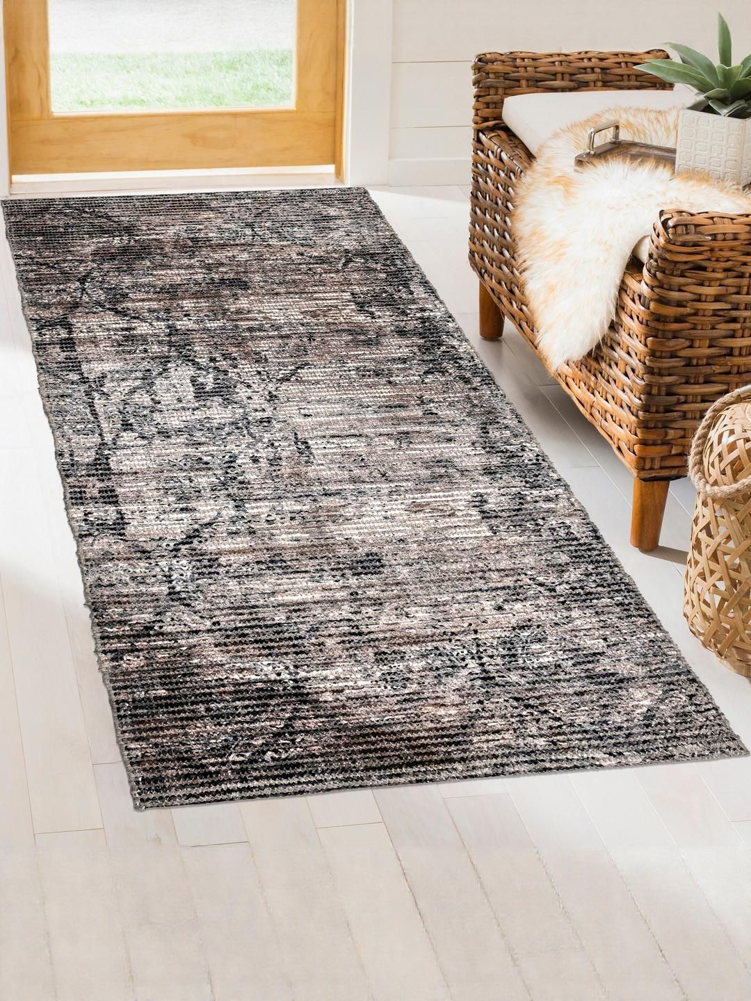 homzz Non-Skid Soft 22x60 Inch Washable Non Slip Accent Dhurrie Indoor Mat-picture-47