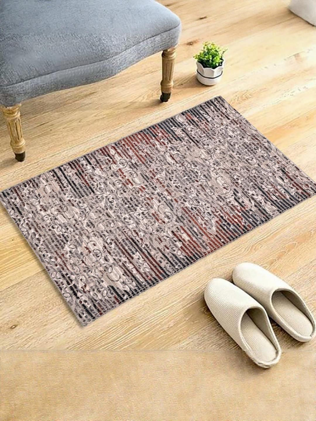 Homzz Brown Vibrant Ethnic Motifs Design Rug-image-43
