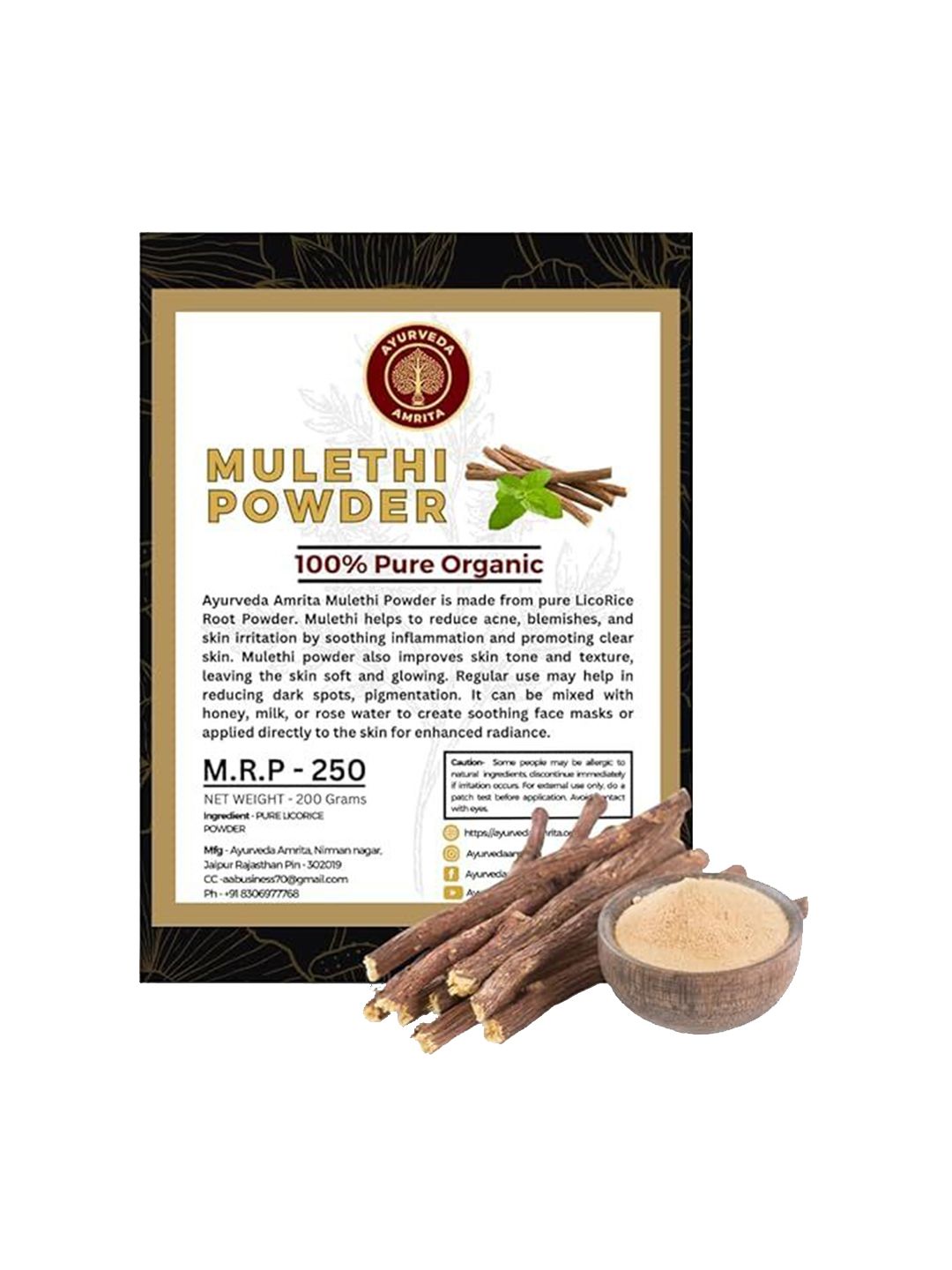 Ayurveda Amrita Pure Mulethi Powder - 200 g-image-2