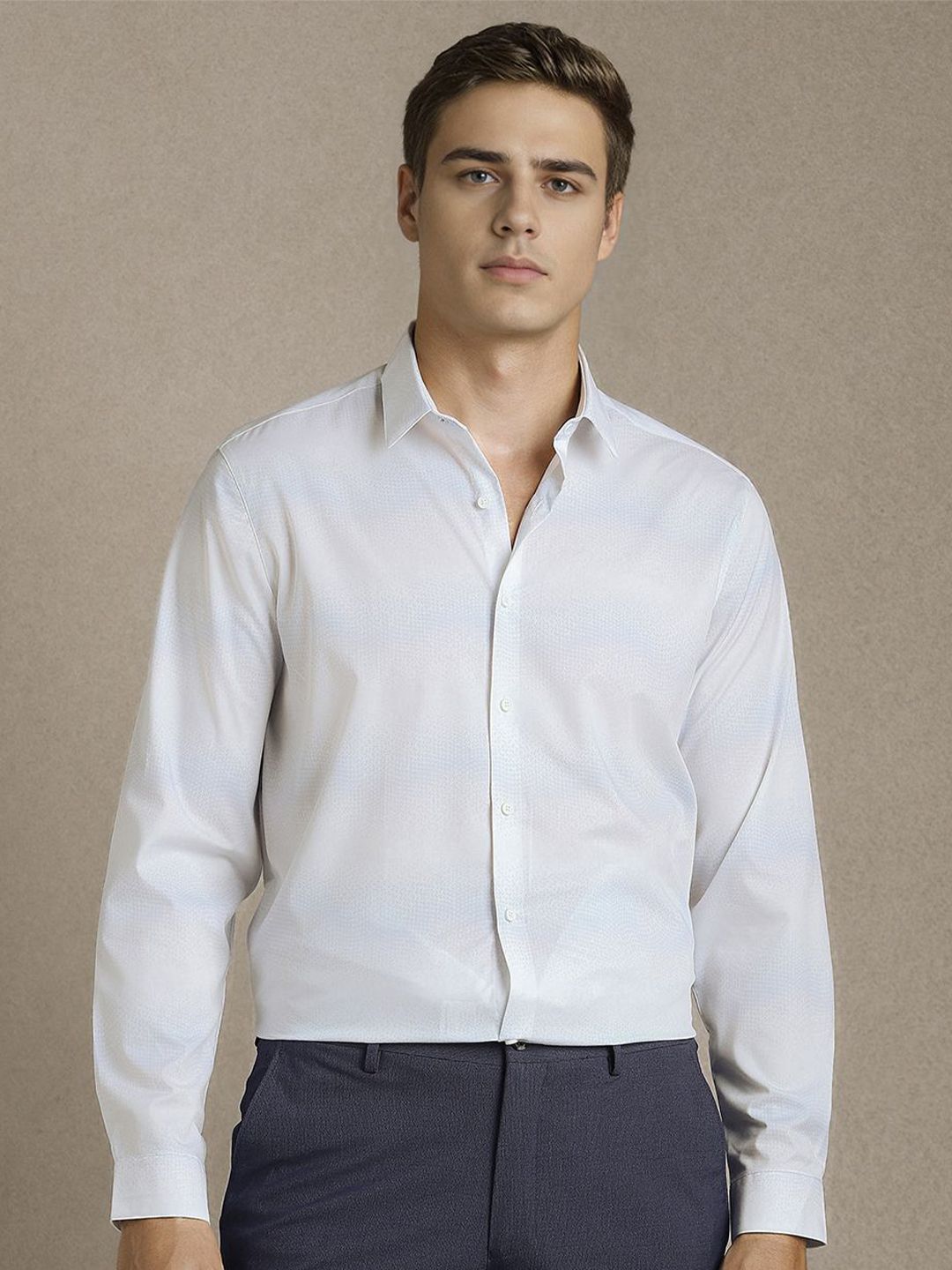 Louis Philippe Sport Geometric Printed Slim Fit Spread Collar Shirt-picture-28