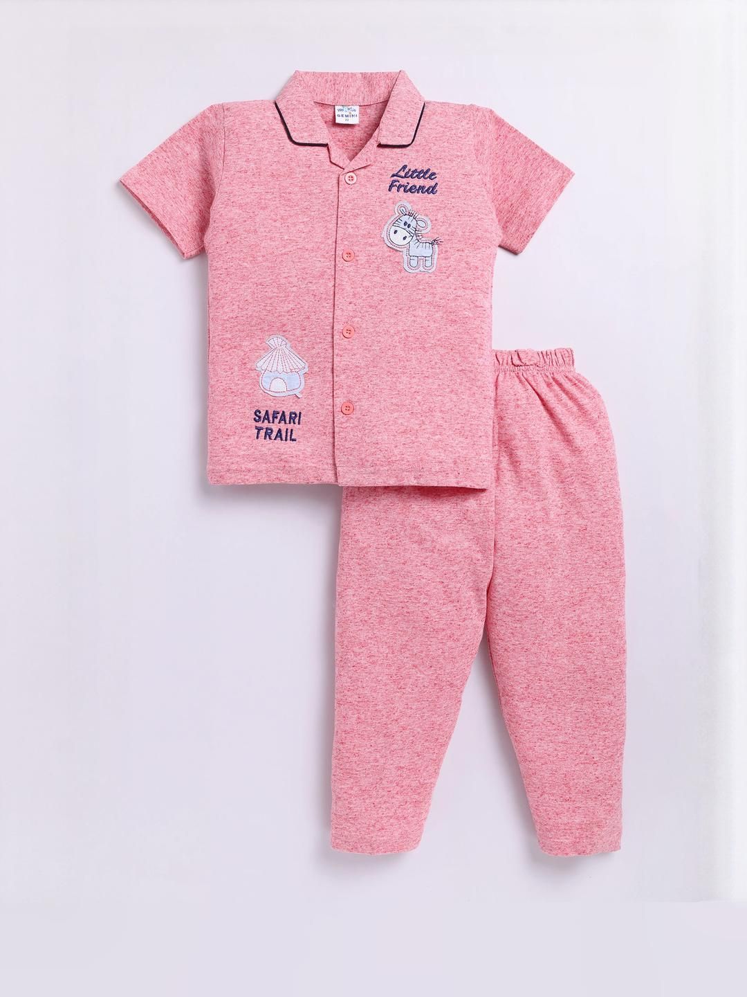 GEMINI Pink Nightdress Set-image-3