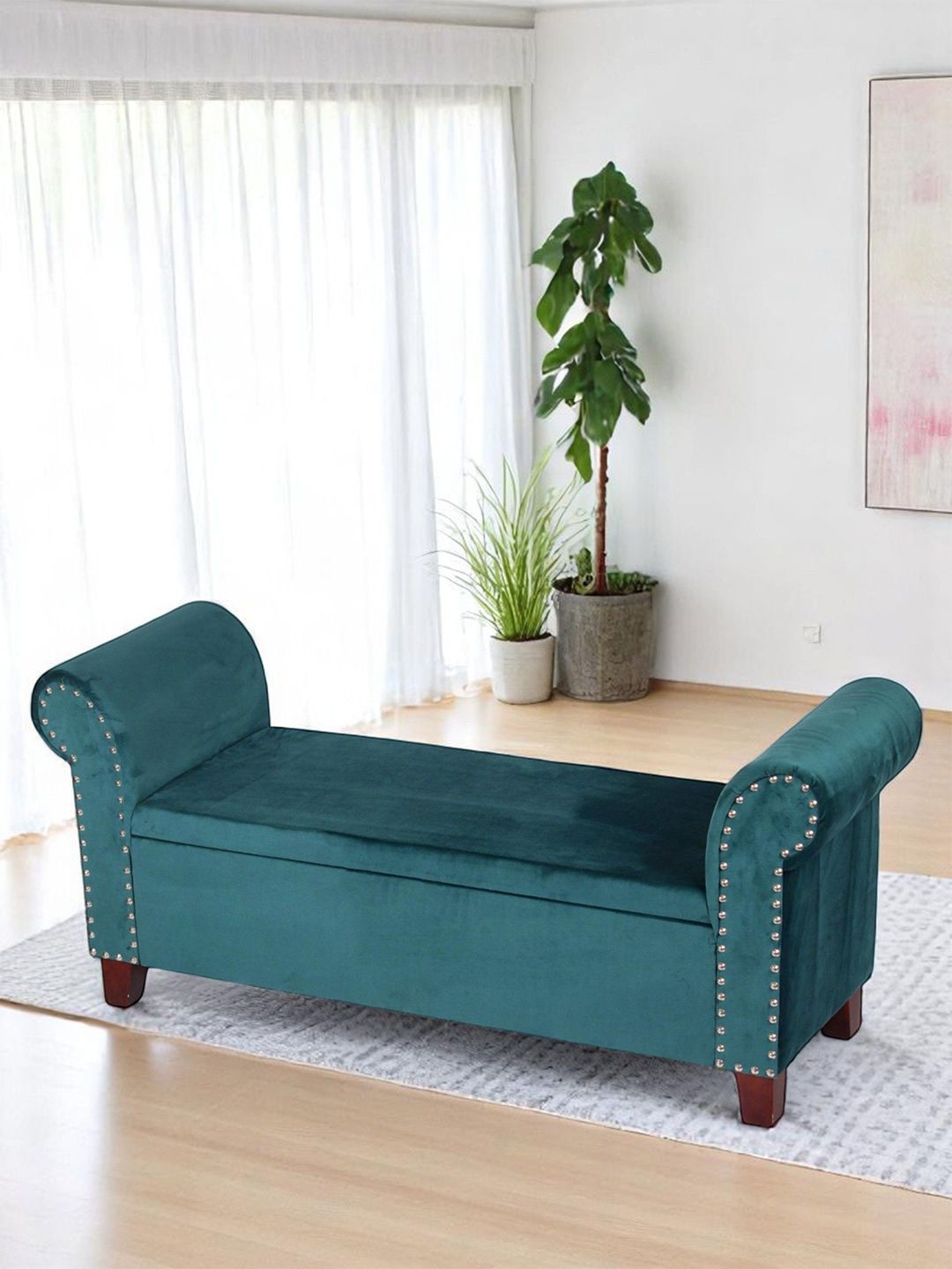 Ikiriya Comfort for all Blue Sheesham Wood 3 Seater Sofa