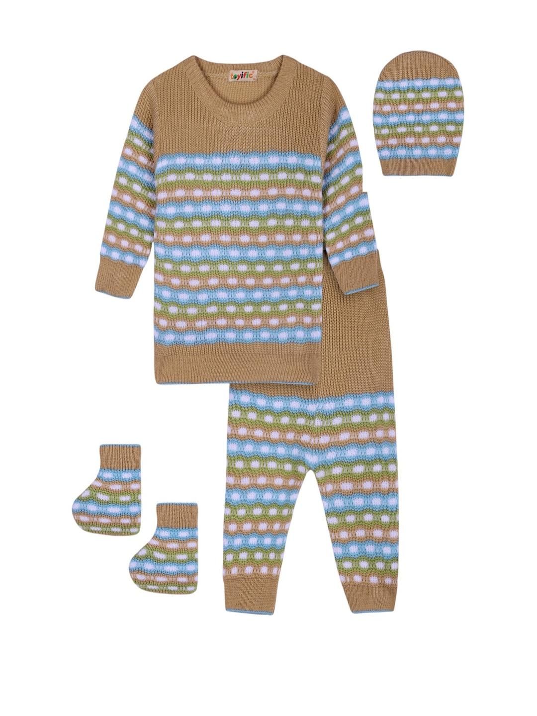 toyific Unisex Kids Woollen Winter Set With Booties And Cap-picture-21