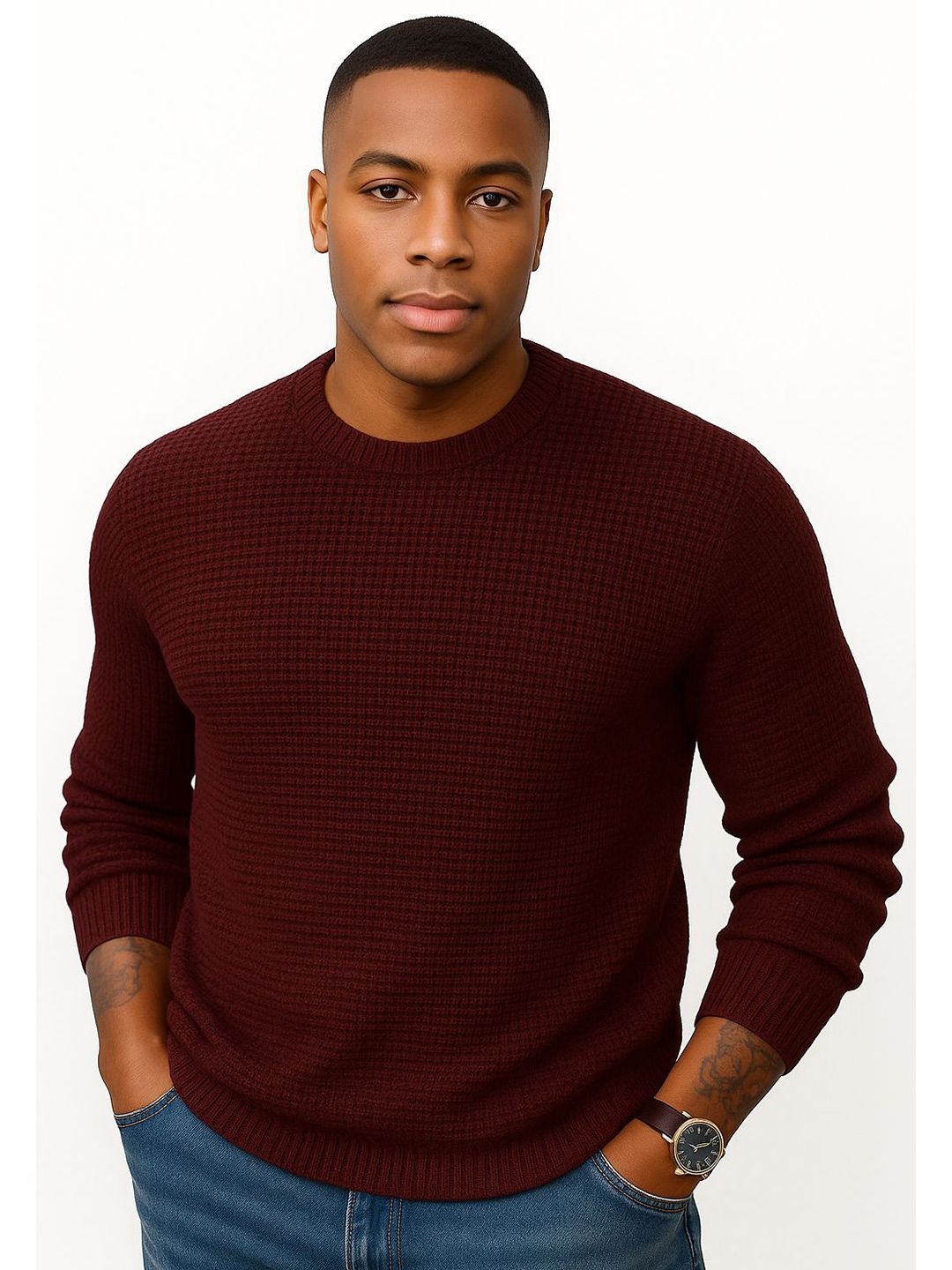 Colorchakra Men Solid Woollen Pullover-picture-28