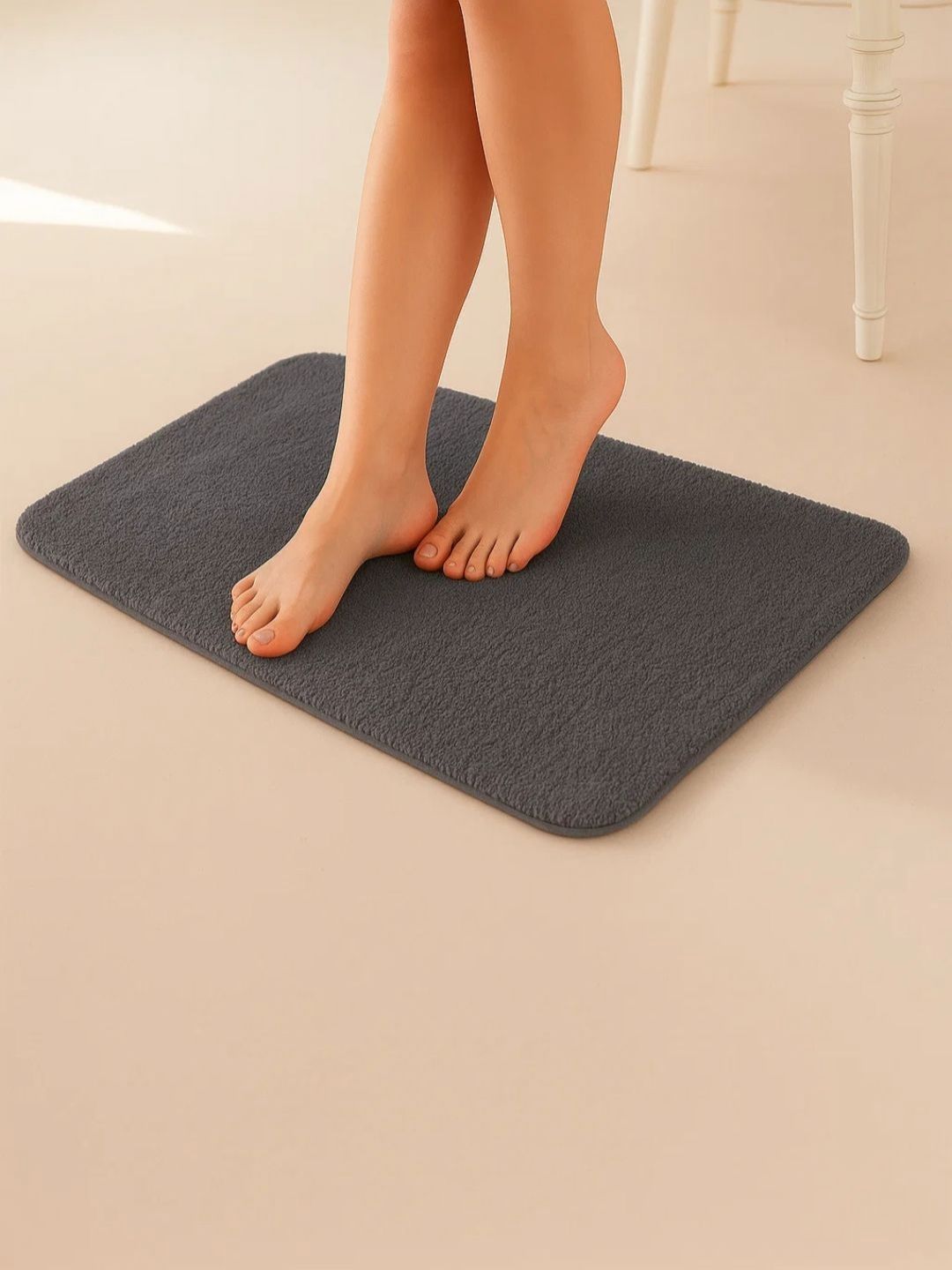 haus & kinder Grey Textured 2000 GSM Anti-Slip Bath Rugs-image-48