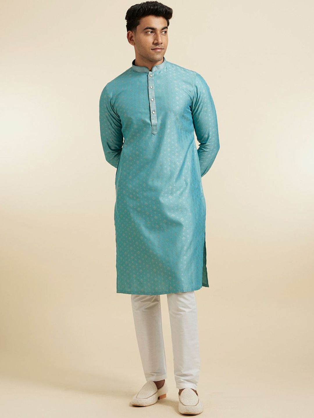 Diwas by Manyavar Men Ethnic Motifs Kurta with Churidar-picture-21