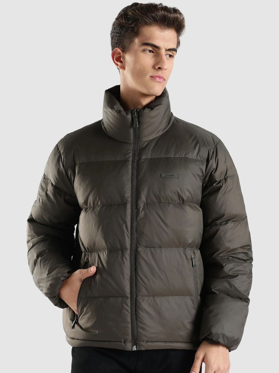 Calvin Klein Jeans Stand Collar Windcheater Nylon Padded Jacket-picture-42