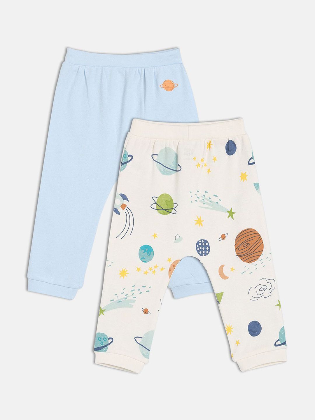 MINI KLUB Boys Pack of 2 Conversational Printed Cotton Regular Trousers