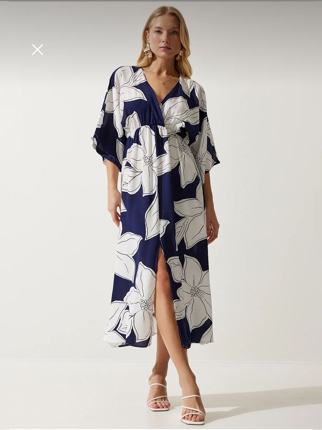 R RANAK CREATION Women Floral Printed Flared Sleeve Slits Fit & Flare Midi Dress-picture-12