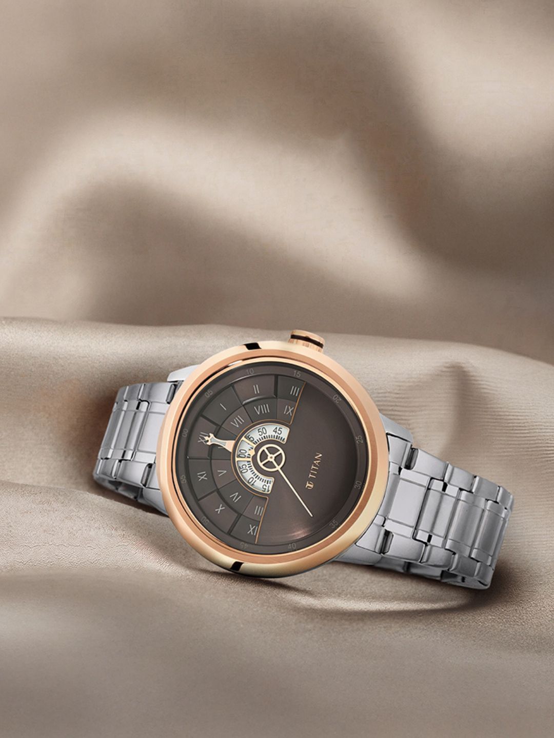 Titan Men Brown Analogue Watch 1828KM02