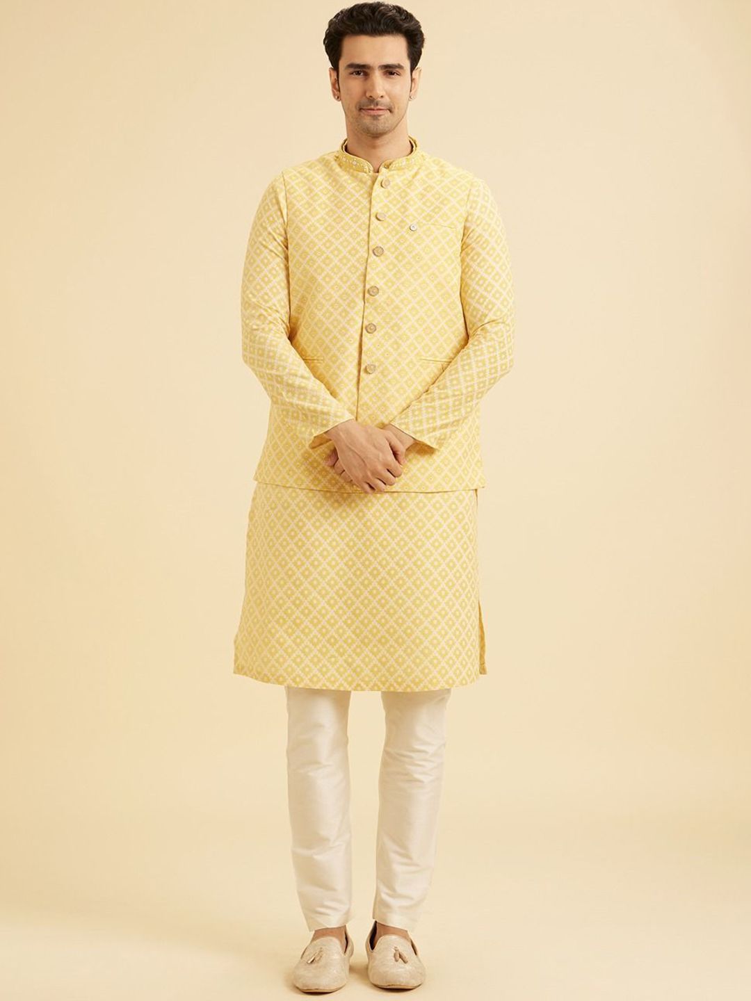 Manyavar Men Printed Nehru Jacket-picture-34