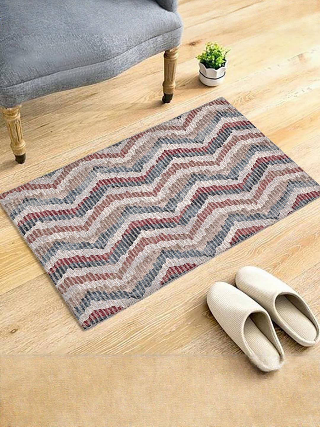 Homzz Zig-Zag Digital Printed Cotton Dhurrie-image-3