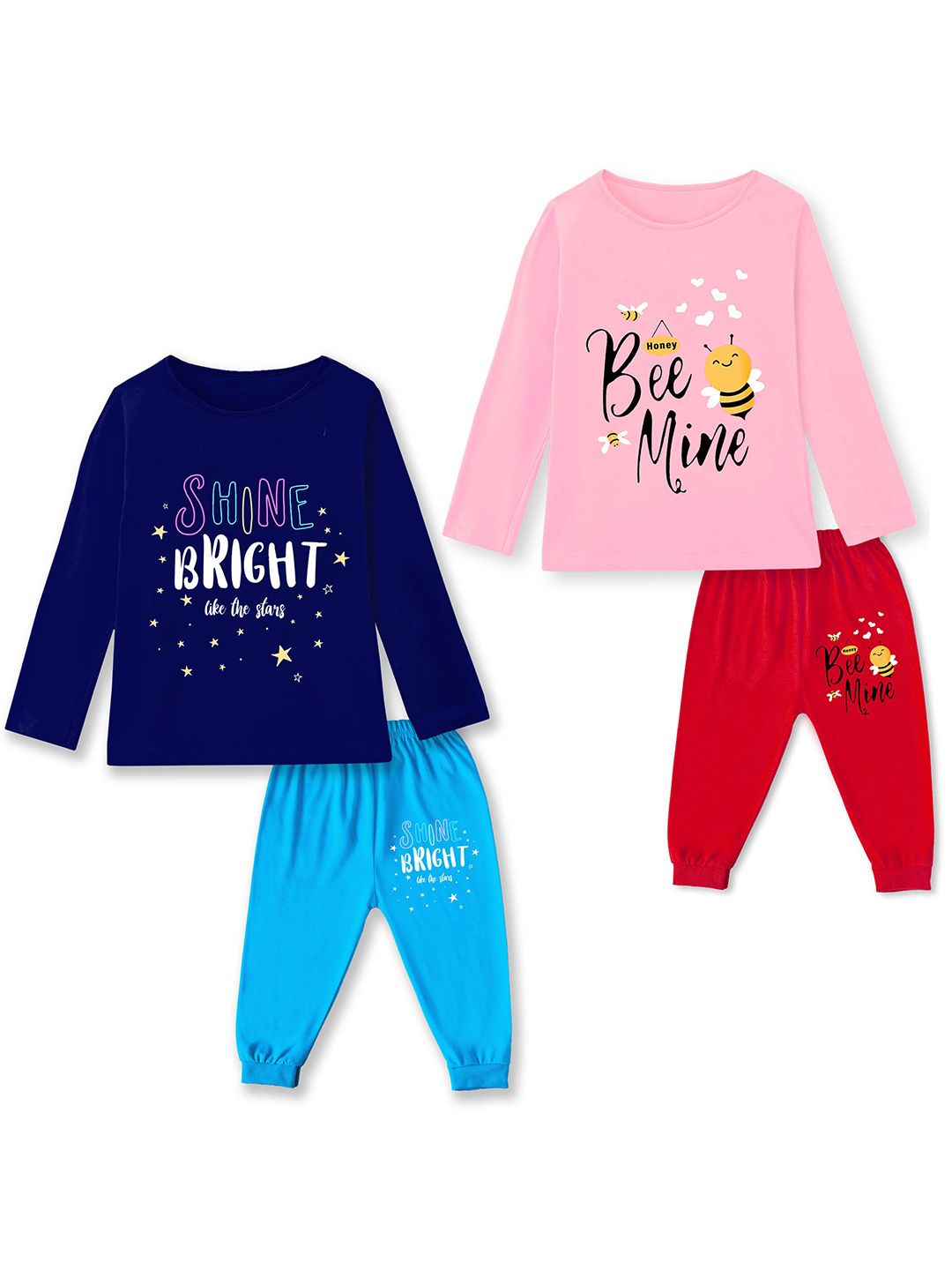 YK Kids Pack Of 2 Graphic Printed Long Sleeves T-shirt With Joggers-picture-20