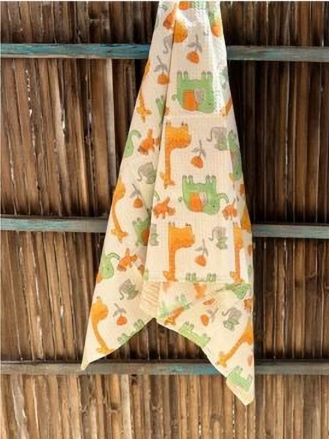 Hawamahal Off White & Yellow Printed Cotton 300 GSM Bath Towel-picture-43