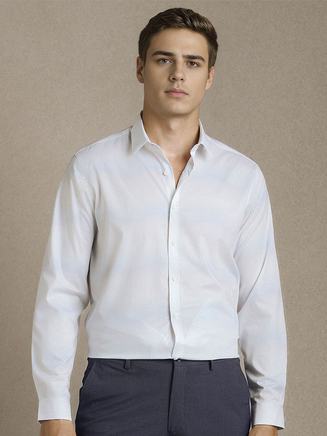 Louis Philippe Sport Geometric Printed Slim Fit Spread Collar Shirt-picture-29