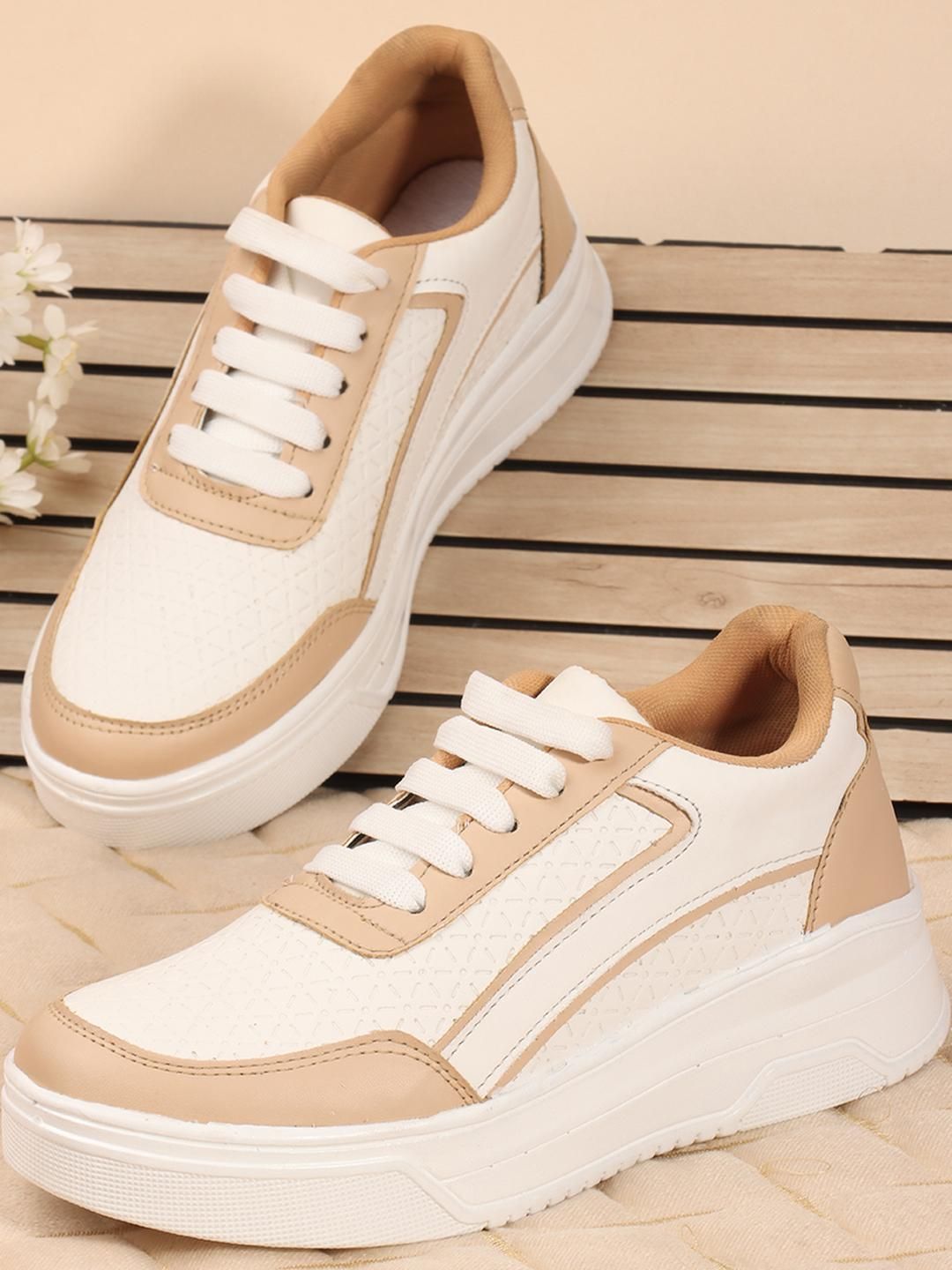 STEPIZIA Women Beige PU Sneakers-picture-29